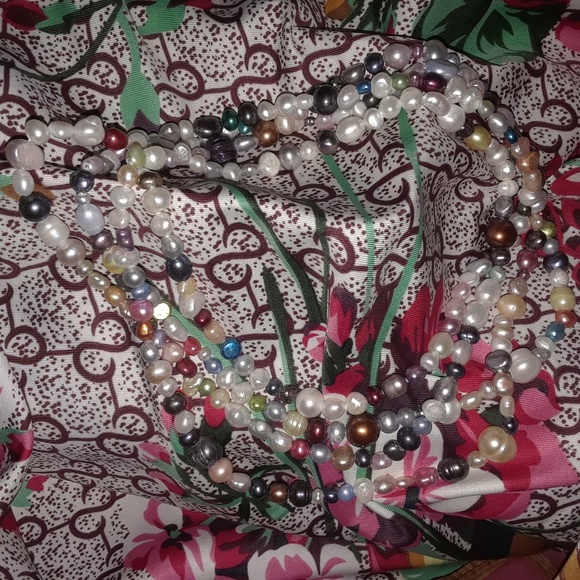 Single Strand Multi Color Baroque Pearl Necklace - Picture 4 of 4